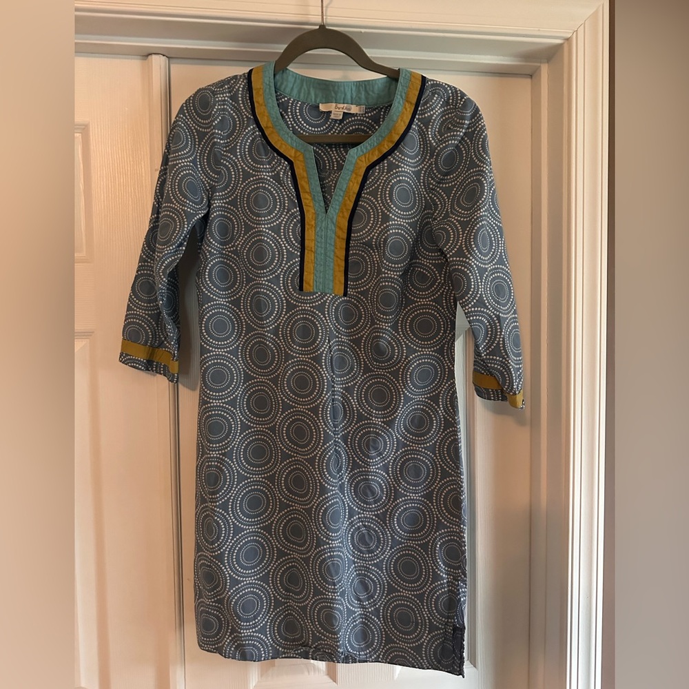 Boden Blue Dot Circle Kaftan Tunic Dress Top